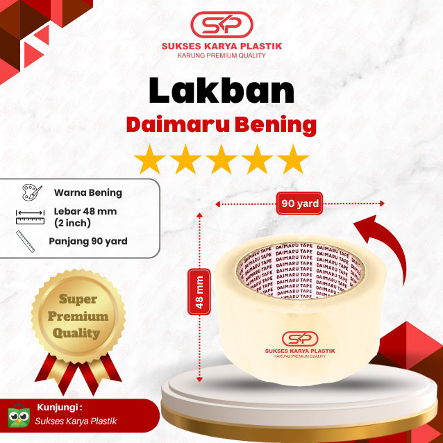 

Viral Lakban 1 Dus Merek Daimaru Warna Bening Panjang Tape 90 Yard Packing Aman