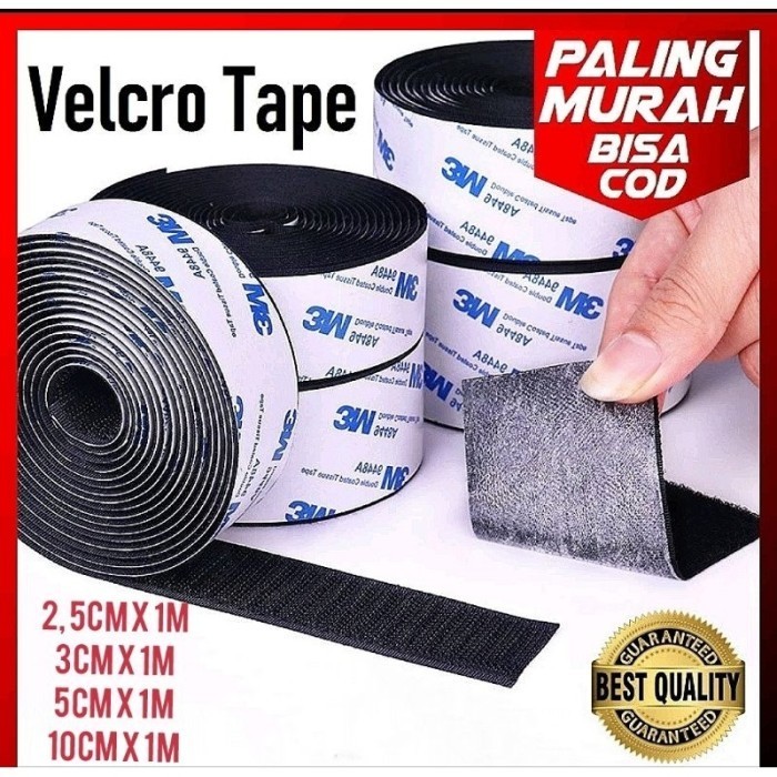 

Barang Terlaris Perekat Strap Hook Loop Adhesive Double Tape 2,5Cm 3Cm 5Cm 10Cm 1Meter Packing Aman