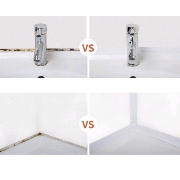 

Ready Stock (4Pcs) Magic Anti-Mold Peel & Stick Selfadhe Sive Caulk Tape Strip Ehs Cod