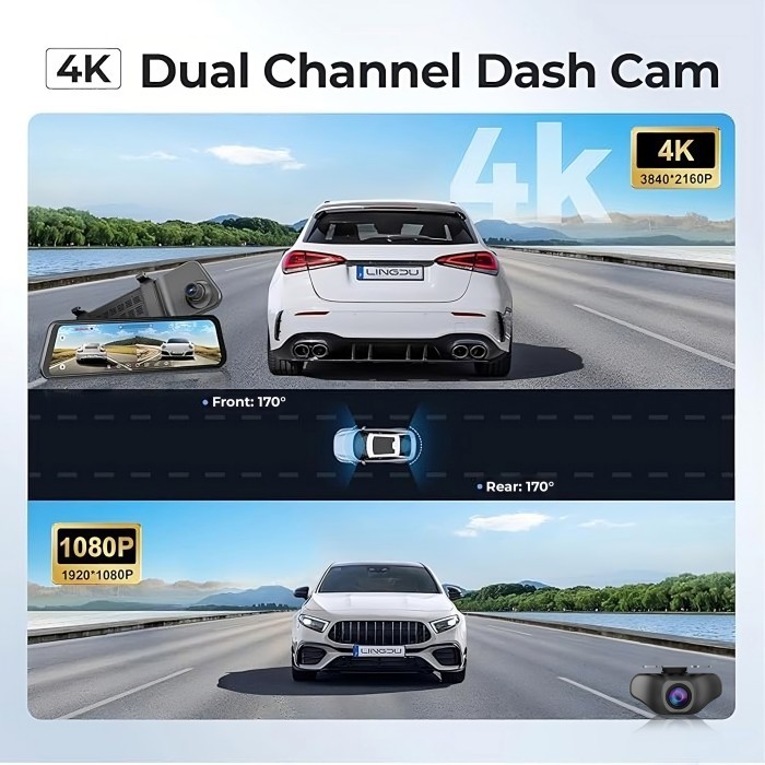 Lingdu Dashcam LD4K - 4K+1080P