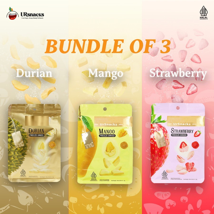 

Urna Bundle Of 3 Freeze Dried Eripi Buah Raa Trawberry Durian Mangga Halal Bpom Ready To Eat