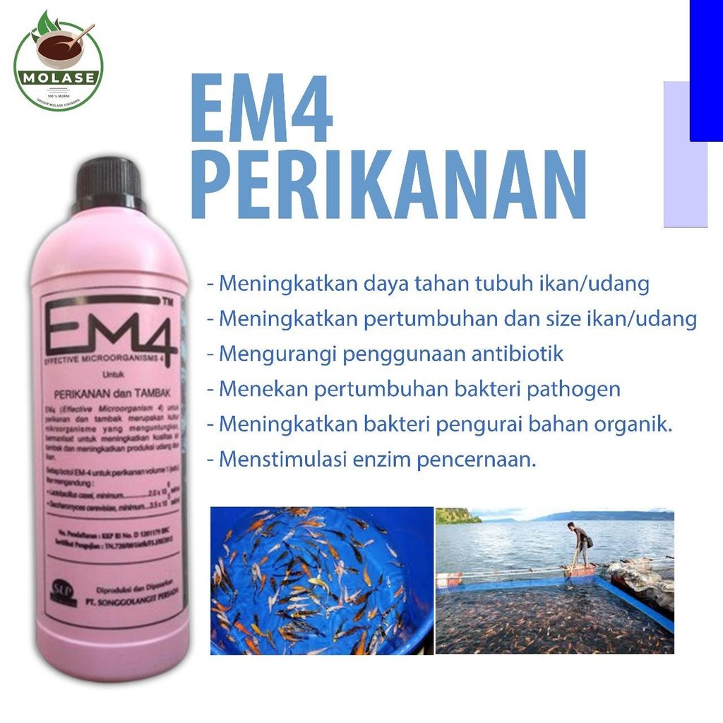 EM4 Perikanan & Tambak 1 Liter - Mikro Organisme Suplemen Probiotik Organik Cair Perikanan & Tambak
