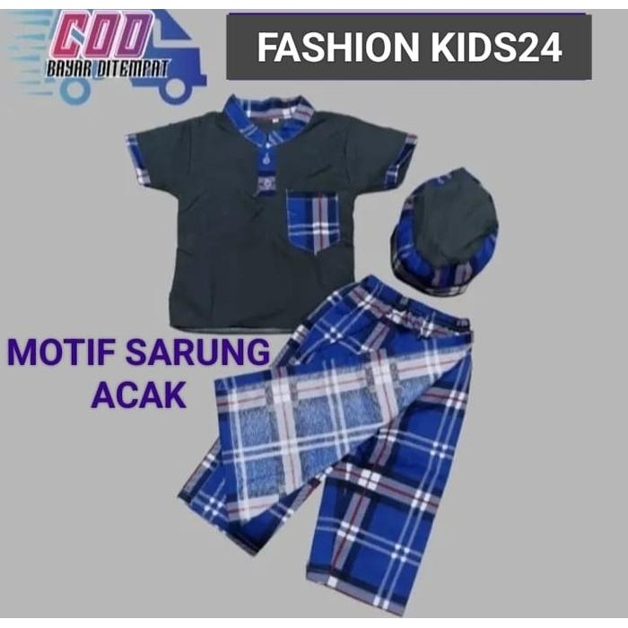 COD SETELAN KOKO ANAK PAKISTAN 1-10 TAHUN FREE PECI NYAMAN - MAROON MUSLIM NAVY BAJU - PANJANG KURTA