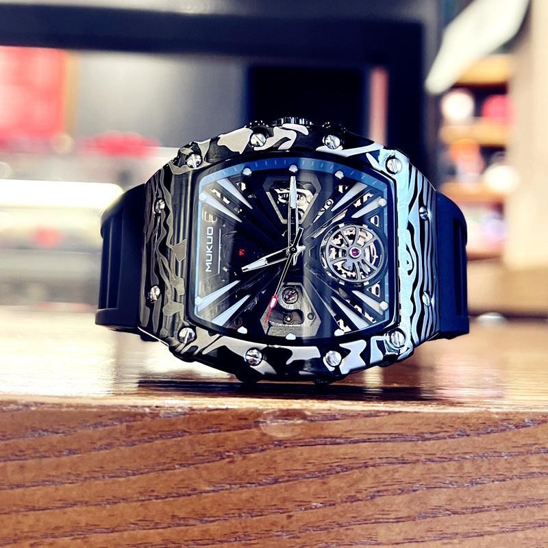 Jam Tangan Mekanis Otomatis Penuh Tourbillon Jam Tangan Pria Personalisasi Tahan Air Jam Tangan Berc
