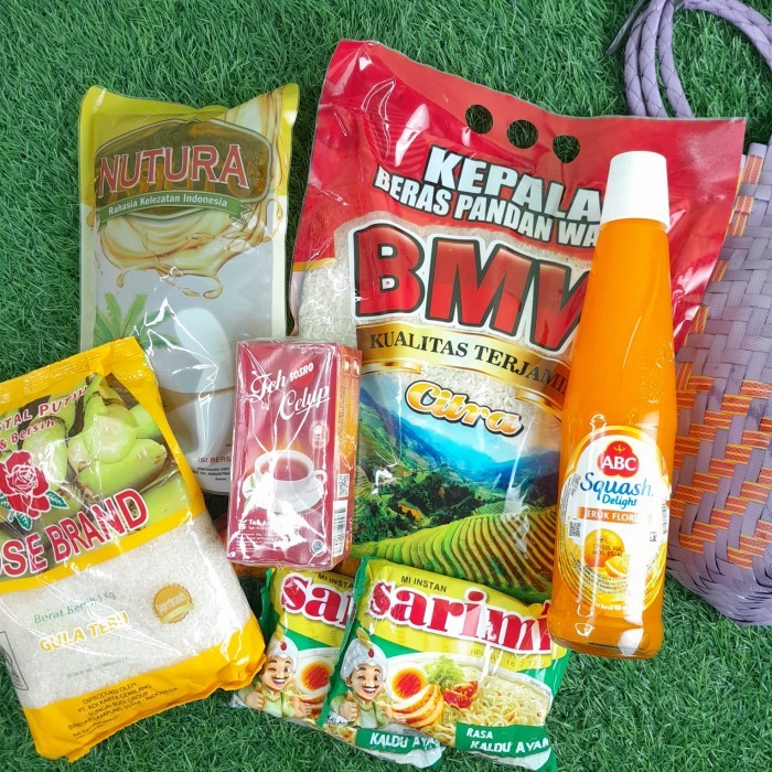 

Paket Sembako Murah Ramadhan Lebaran Lengkap Gratis Tas Anyam Sedang