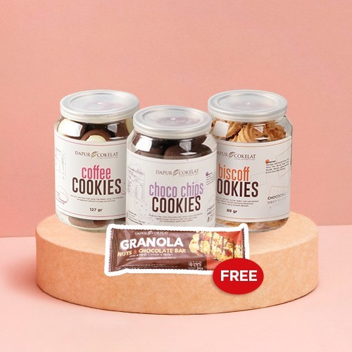 

[Bundle 3Pcs + 1Free Granola] Cookies In A Can Mix Varian Cemilan Kue Kering Tanpa Pemanis Dan Tanpa