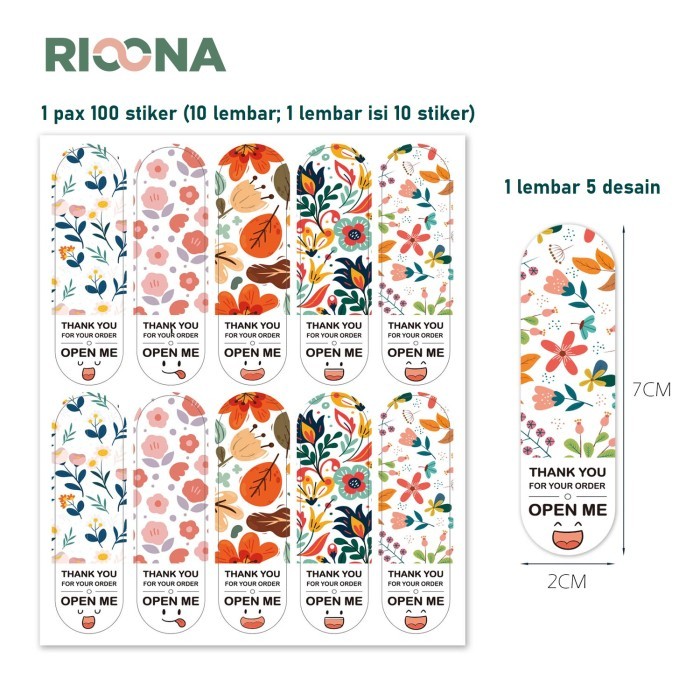 

100 Pcs Stiker Label Open Me Thank You For Your Order