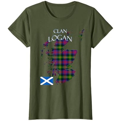 Kaos Tartan Klan Skotlandia Logan Skotlandia |WtbRuBST|