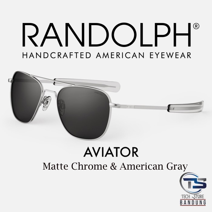 Randolph Aviator Sunglasses - Matte Chrome & American Gray