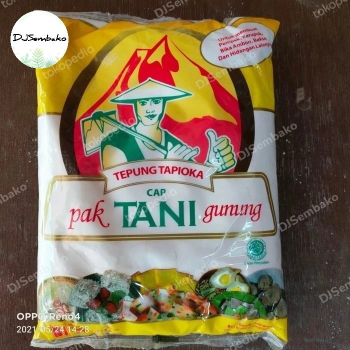 

KHUSUS GOSEND/GRAB Tepung Tapioka Cap Pak Tani Gunung 500 gram 1 dus