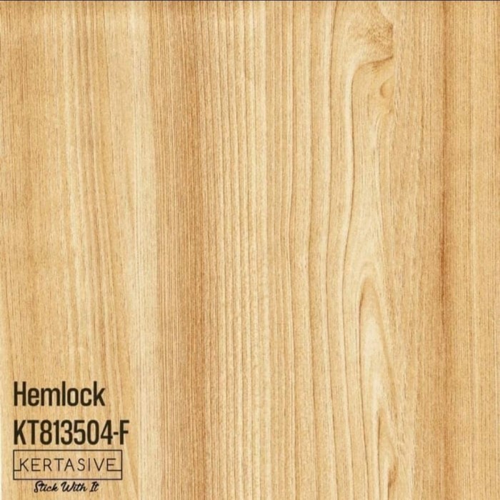 Kertasive motif kayu Deco PVC sheet stiker pelapis lemari/meja Hemlock