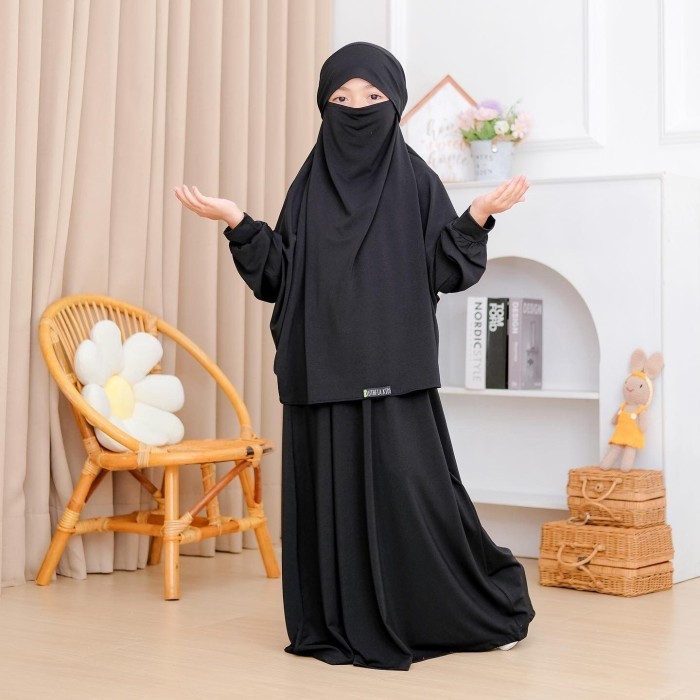 Terbaru Gamis Anak French Khimar Aisyah Set By Luthfia Kids Terlaris