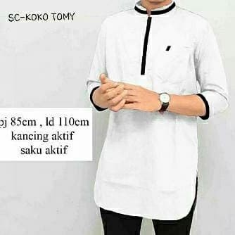 Baju Koko Button Cotton Tomy