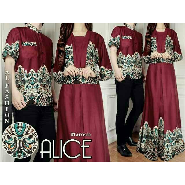 Couple Batik ALICE Maroon