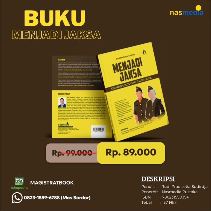 New 100% Originalll Buku Menjadi Jaksa (Strategi Lolos Cpns Calon Jaksa) / Cpns Kejaksaan Termurah