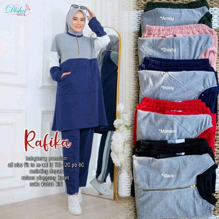 Best Quality Rafika Sporty Set Setelan Baju Olahraga Wanita Muslimah Fit Xxl