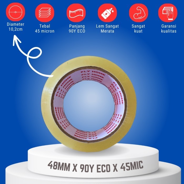 

Diskon Flyhome Lakban Bening 90Yard 48Mm X 90 Yard 2 Inch 1 Dus Instan Cod