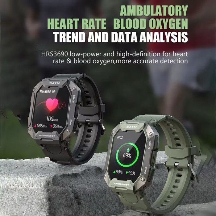 Viral Smartwatch Sport Military Ip68 5Atm Support Strava Packing Aman