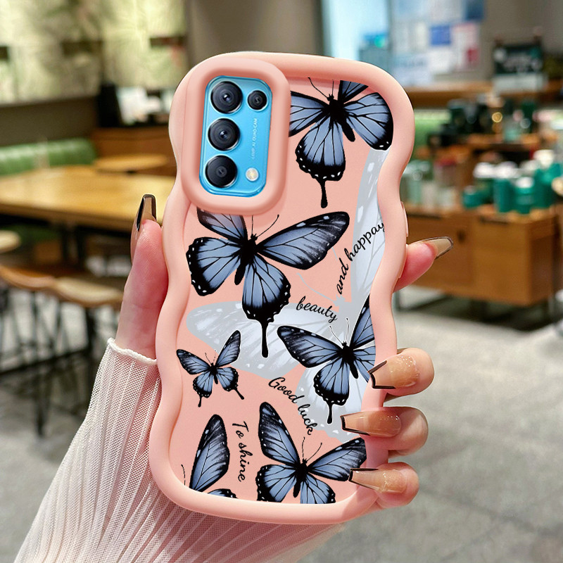 Casing Hp Untuk OPPO Reno 5 4G Reno 5 5G Reno 5K 5G Reno 6 4G  Find X3 Lite Case Kasing pola Kupu-ku