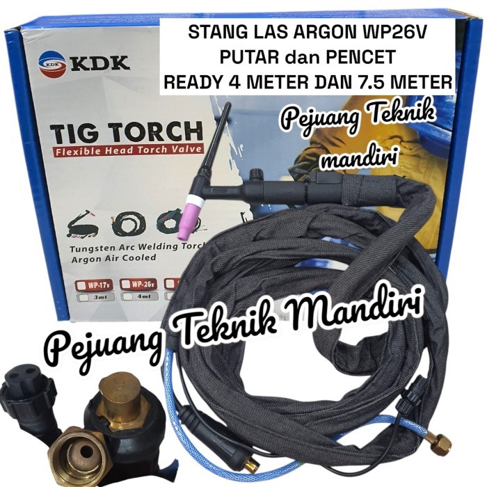 READY STOK KDK STANG LAS ARGON WP26V WP 26 PUTAR & SWITCH / TIG TORCH STANG LAS ARGON WP26V WP 26
