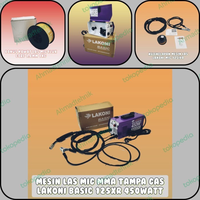 READY STOK MESIN LAS MIG TANPA GAS 450 WATT LAKONI BASIC 125IXR MIG MMA TANPA GAS
