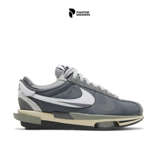 Sepatu Sneakers Nike Cortez X Sacai Grey White BNIB - PHANTOMSNEAKERS