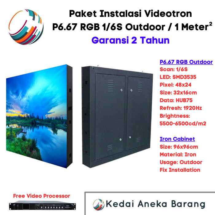 '+'+'+'+] Paket LED Videotron P6.6 P6 Outdoor Kabinet Cabinet Iron Besi 96x96