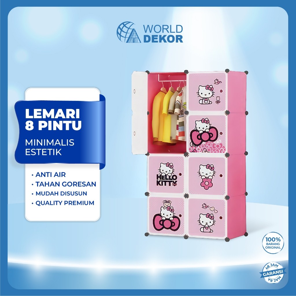 LEMARI PLASTIK PORTABLE 8 PINTU LEMARI PLASTIK KARAKTER LEMARI PAKAIAN PORTABLE LEMARI PAKAIAN MURAH