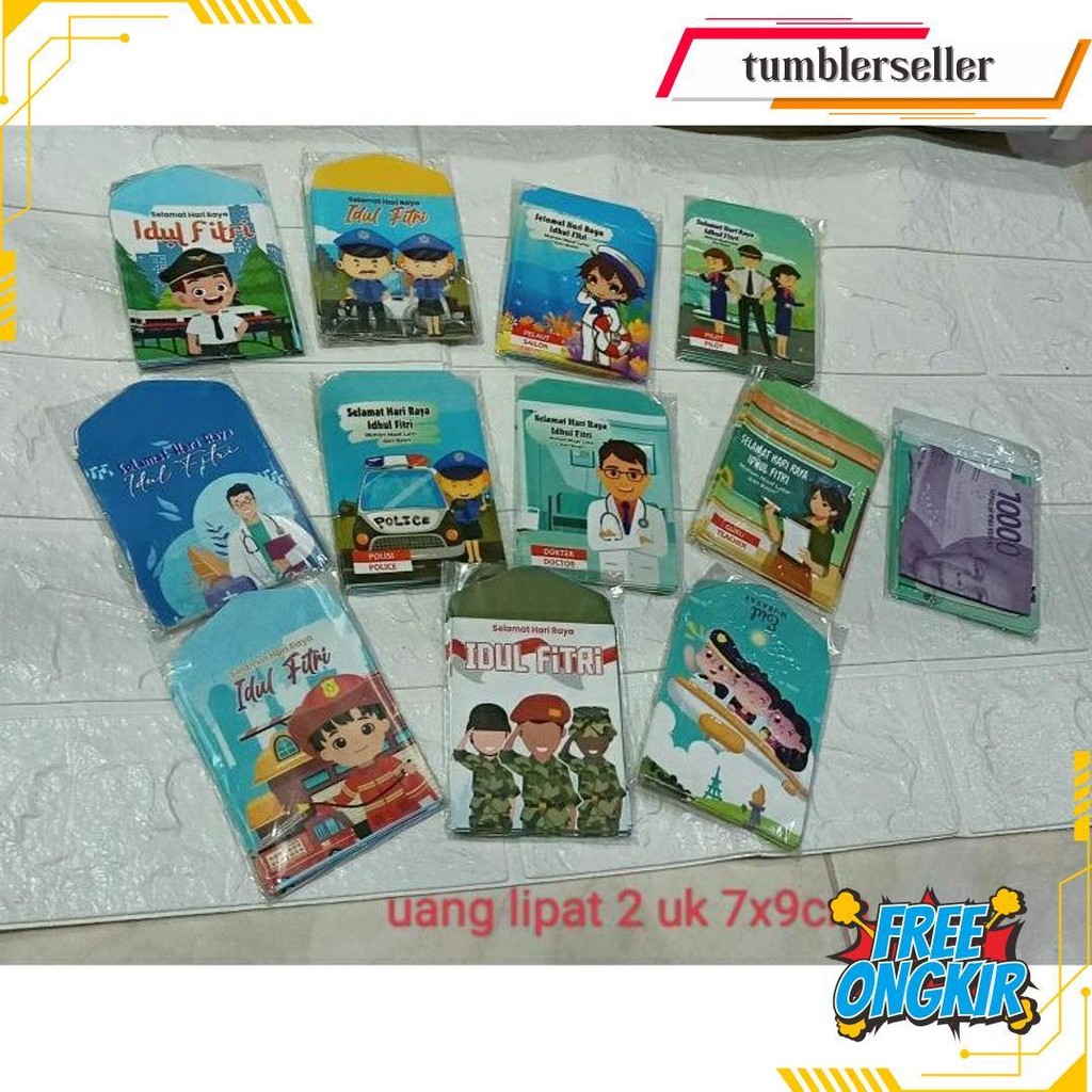 

10Lembar Amplop Lebaran Profesi Viral Ukuran Medium 7X9Cm Cod