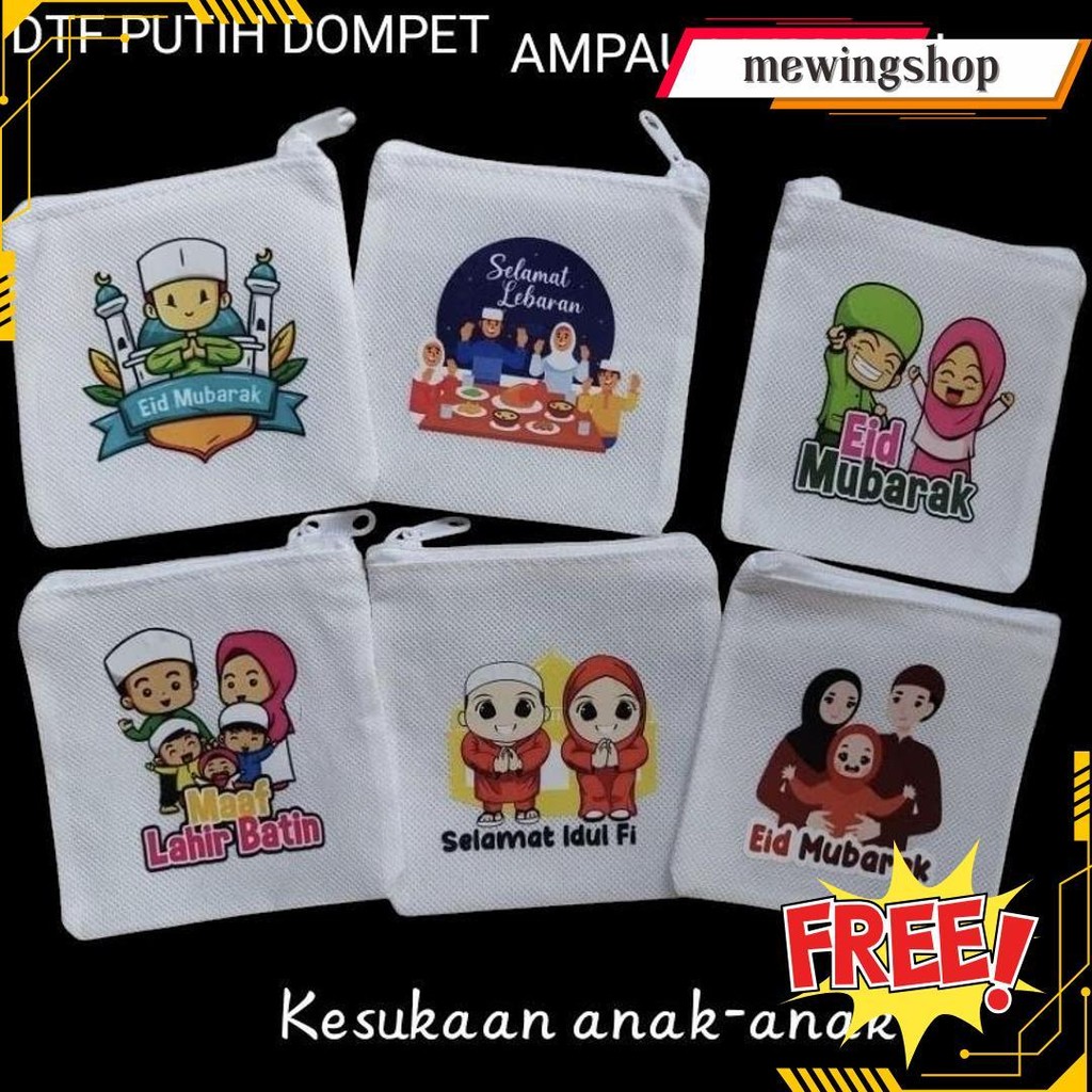 

(Isi 12Pcs) Dompet Amplop / Angpao Putih Resleting Lebaran Idul Fitri Siap Kirim