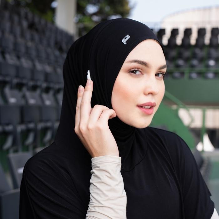 Produk Unggulan Heylocal Nspire Sport Vest Hijab Black - Jaket Olahraga Hoodie Nyaman