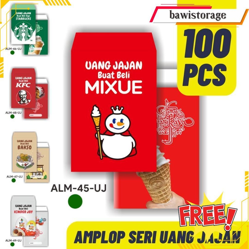 

Paket 100 Pcs Amplop Lebaran Seri Uang Jajan Termurah Banget