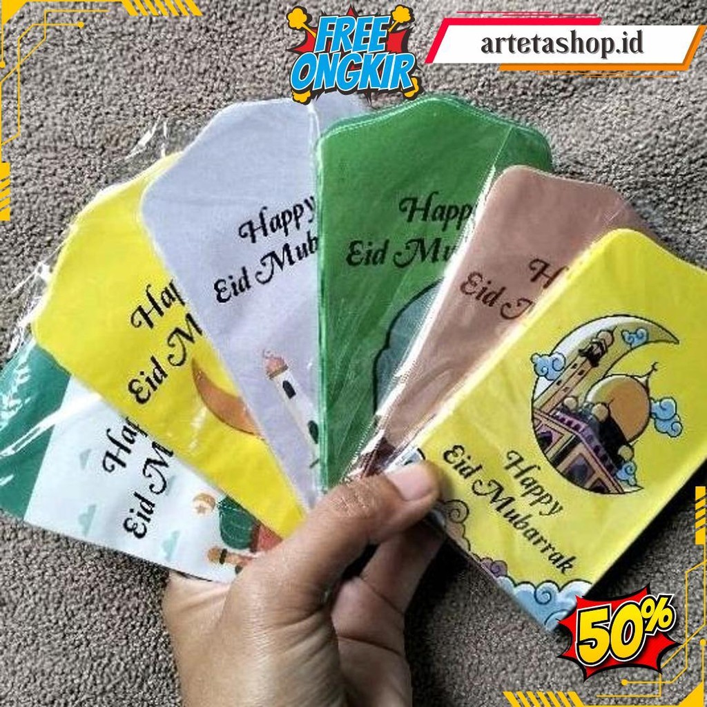 

(100 Pcs) 10 Pack Amplop Lebaran Motif Muslim Islami Ukuran Medium Termurah Banget
