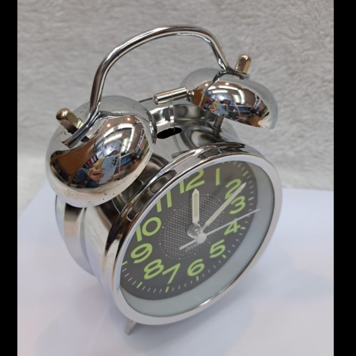 Jam Beker Kring Bulat Silver 668- Glowing in the dark