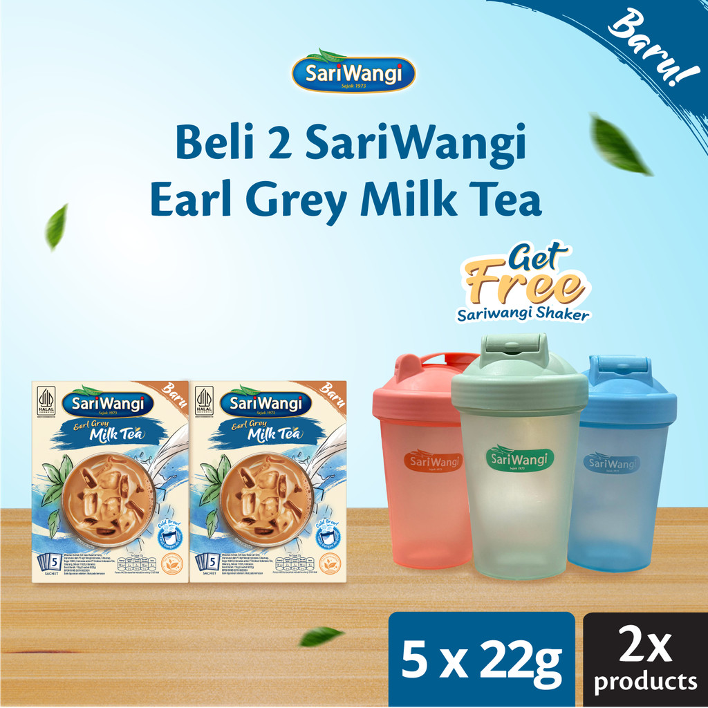 

Buy 2 Sariwangi Earl Grey Milk Tea 110gr FREE Sariwangi Shaker 550ml