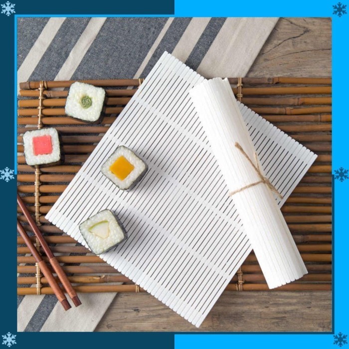 ```````] Sushi Roll Maker Mat Putih Tikar Alat Penggulung Sushi Kimbap Onigiri Sushi Roll Plastik