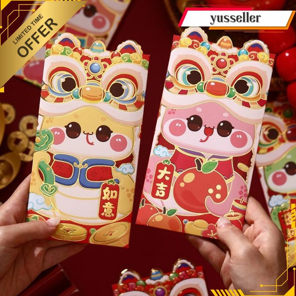 

[ Isi 6 ] Angpao Ular Imlek Panjang Telinga Shio Ular 2025 Hong Bao Fung Pau Imlek Sincia Tahun Ular | Amplop Angpau Kuping Kepala Besar Telinga Lucu Imlek Ular Chinese New Year Tahun Baru 2025 Cod