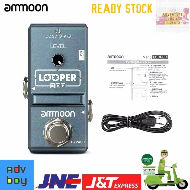 New AMMOON LOOPER Pedal Efek Gitar Ammoon AP09 Looper Nano Pedal AP 09