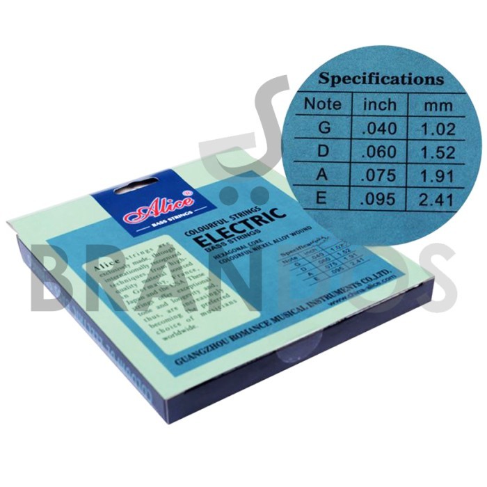 New Senar Gitar Bass Elektrik Warna Warni/Colourful Alice A609C (4 Senar)