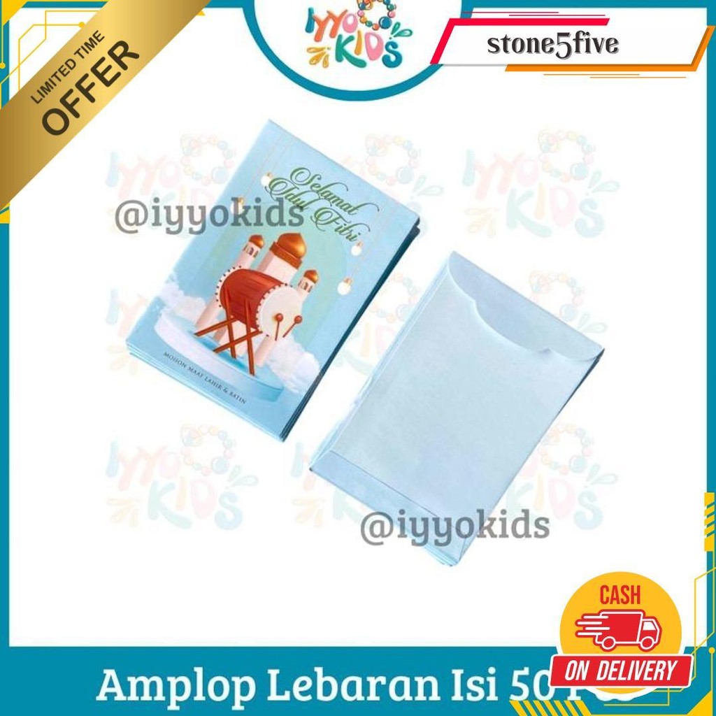 

Iyyo Kids | Isi 50 Lembar Amplop Thr Lebaran Idul Fitri Murah / Angpao Thr Motif Lucu Original Produk