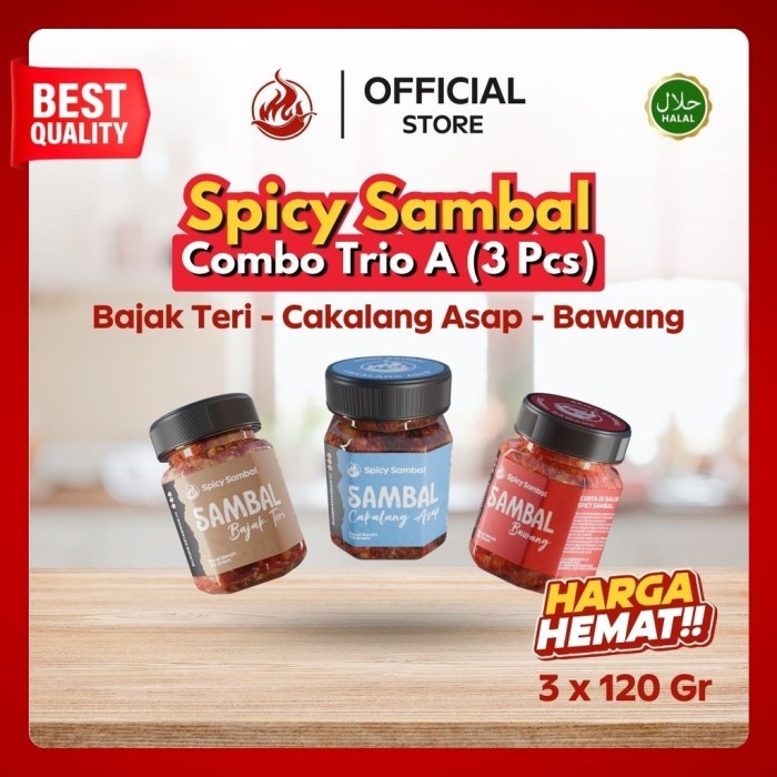 

TERLARIS SPICY SAMBAL - PAKET COMBO TRIO - 3 PCS X 120 GR MURAH!!! MURAH
