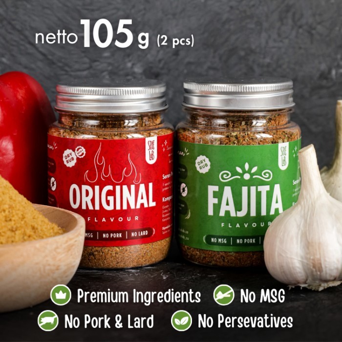 

TERLARIS BUNDLE FAJITA & SPICY DRY RUB SPICE LAB BUMBU KERING SERBAGUNA BUMBU RENDAH KALORI BUMBU