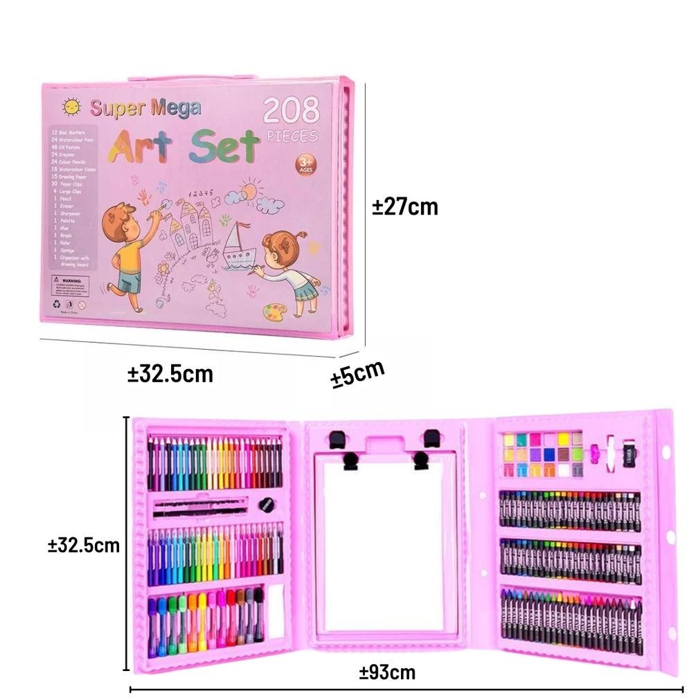 

BISA COD Crayon Set 208pcs / Alat Menggambar Mewarnai Dan Melukis Lengkap Isi 208 Pcs Untuk Anak-Anak / Kit Art Supplies Painting Set For Children / Krayon Hadiah Kado Ulang Tahun Anak Birthday Gift Water Colors Pensil Warna Pencil Colours Coloring Set