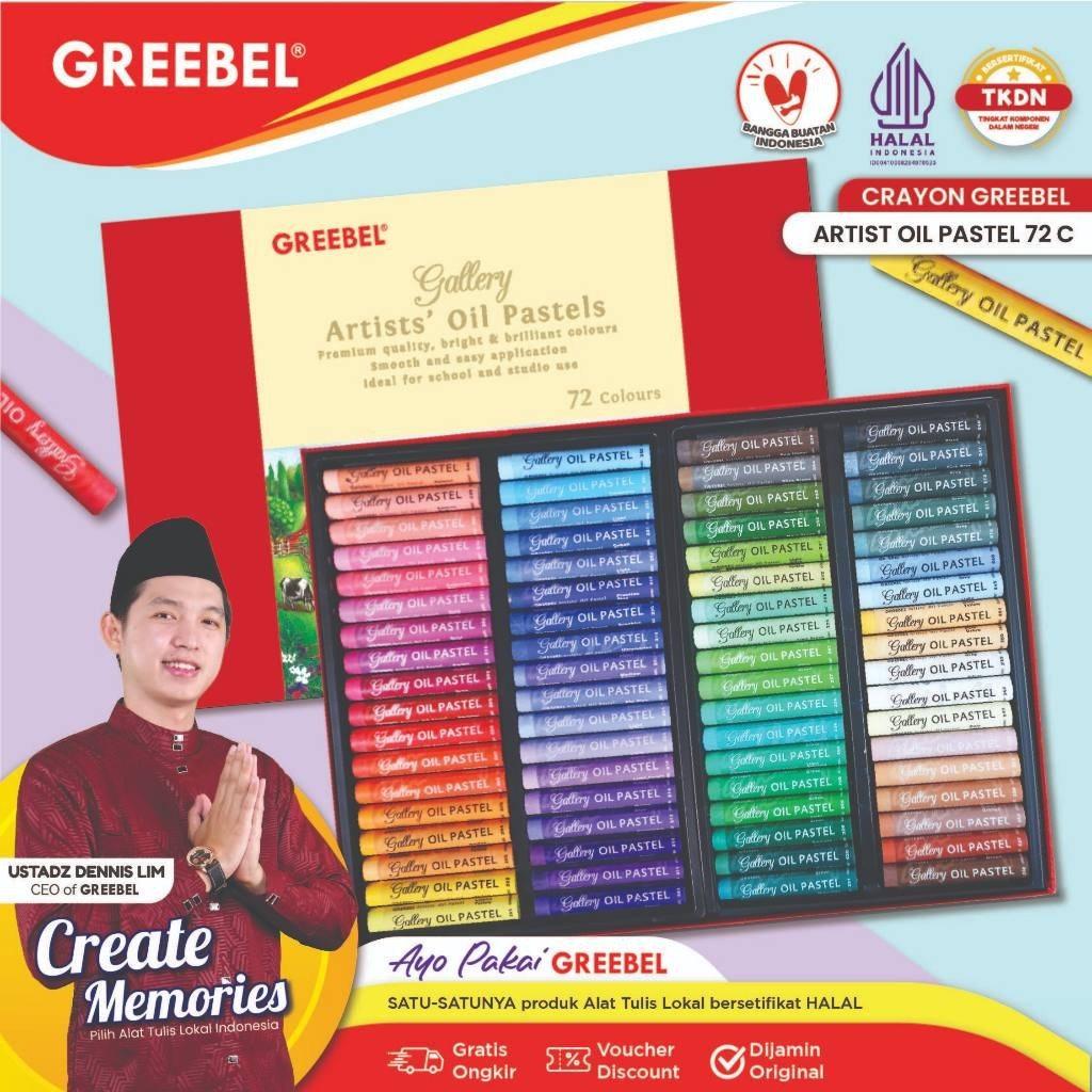 

GREEBEL Crayon Krayon Artist 72 Warna / Artist Oil Pastel / Krayon Greebel