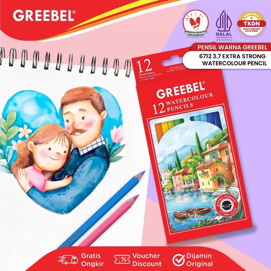

Pensil Warna Greebel Pensil Warna 12 Warna Warni / Greebel 6712 3.7 Mm 12 Warna