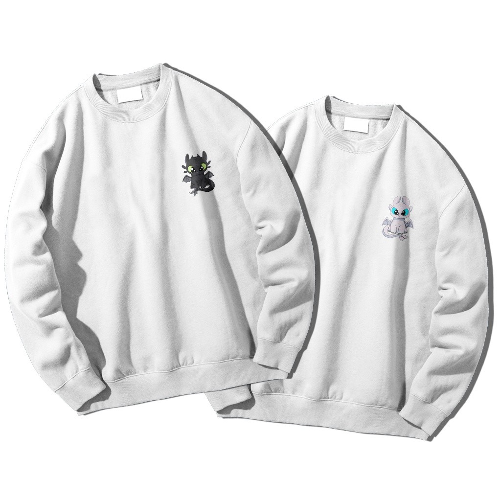 Limited Edition Crewneck Sweatshirt Couple How To Train Your Dragon Toothless & Light Fury Sweater