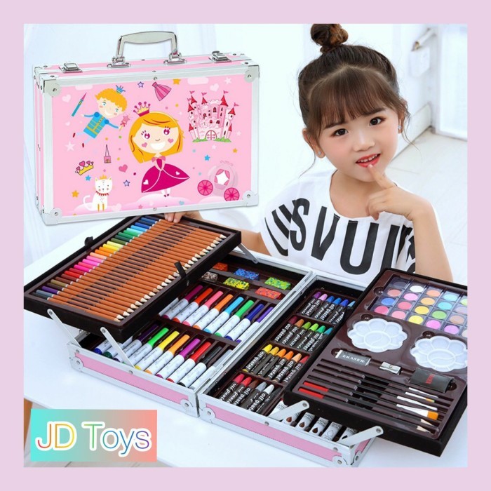 

HOT SALE! Set ALat Lukis 145pcs Model Koper Jinjing Import / Set Alat Menggambar
