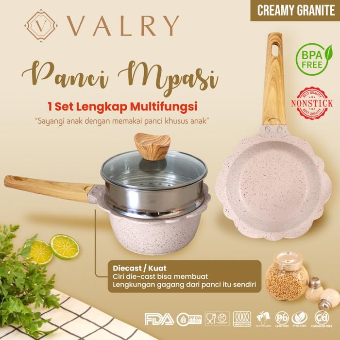 HOT SALE [HARGA PROMO] PANCI SET MPASI Bayi 16m Valry PREMIUM GRANITE baby cooking set DIECAST