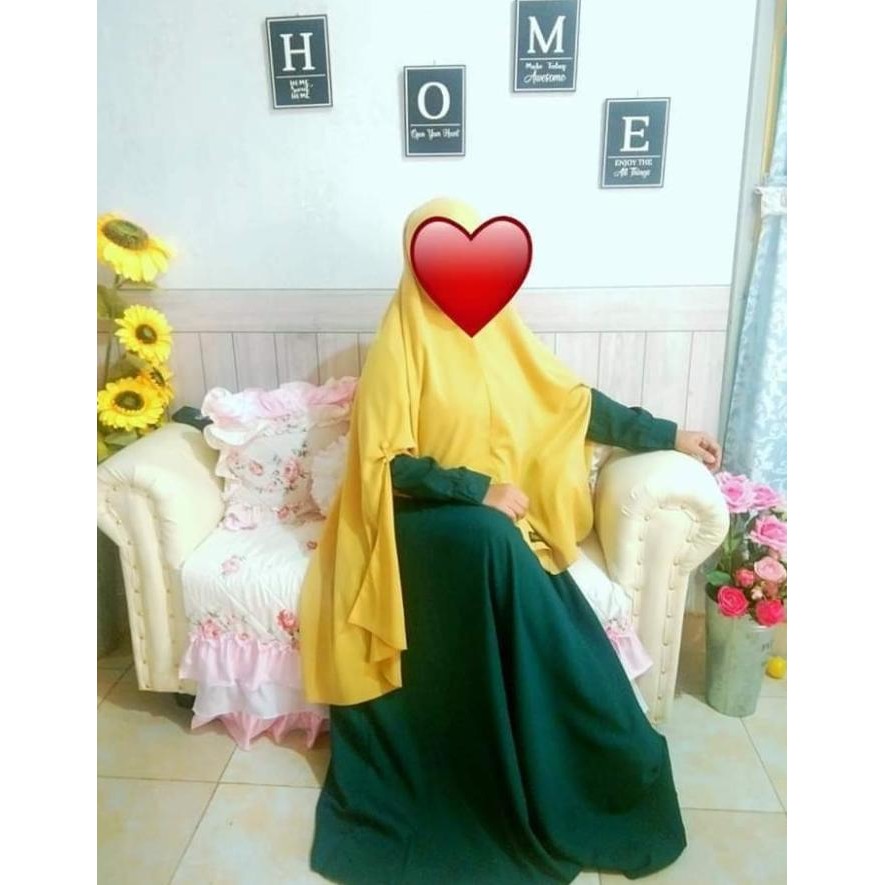 Gamis hijau botol polos premium-gamis wanita polos hijau tua-gamis Terlaris