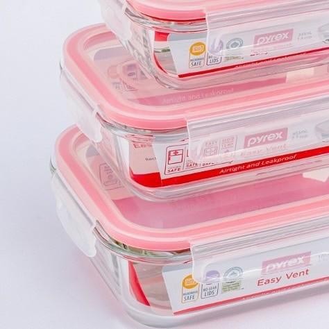 PYREX EASY VENT GLASS STORAGE CONTAINER / WADAH PENYIMPANAN KACA / TOPLES KACA